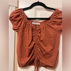 Arizona Jean Company Women's Terracotta Ruched Blouse